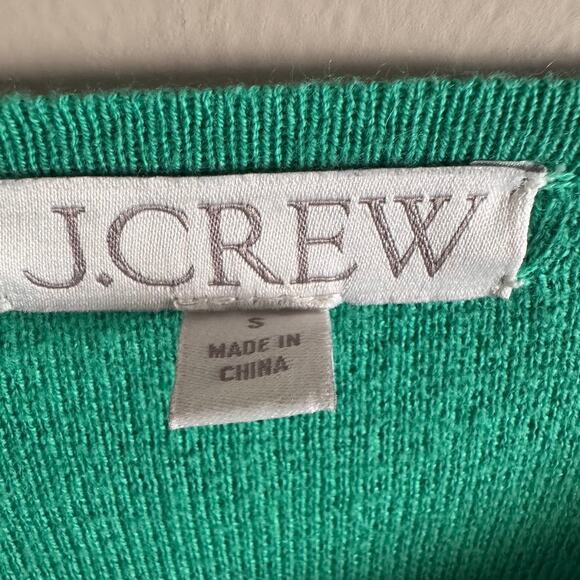 J. Crew Giselle Kelly Green Sweater Blazer Gold Button Sweater Size Small BO154 - Picture 2 of 5